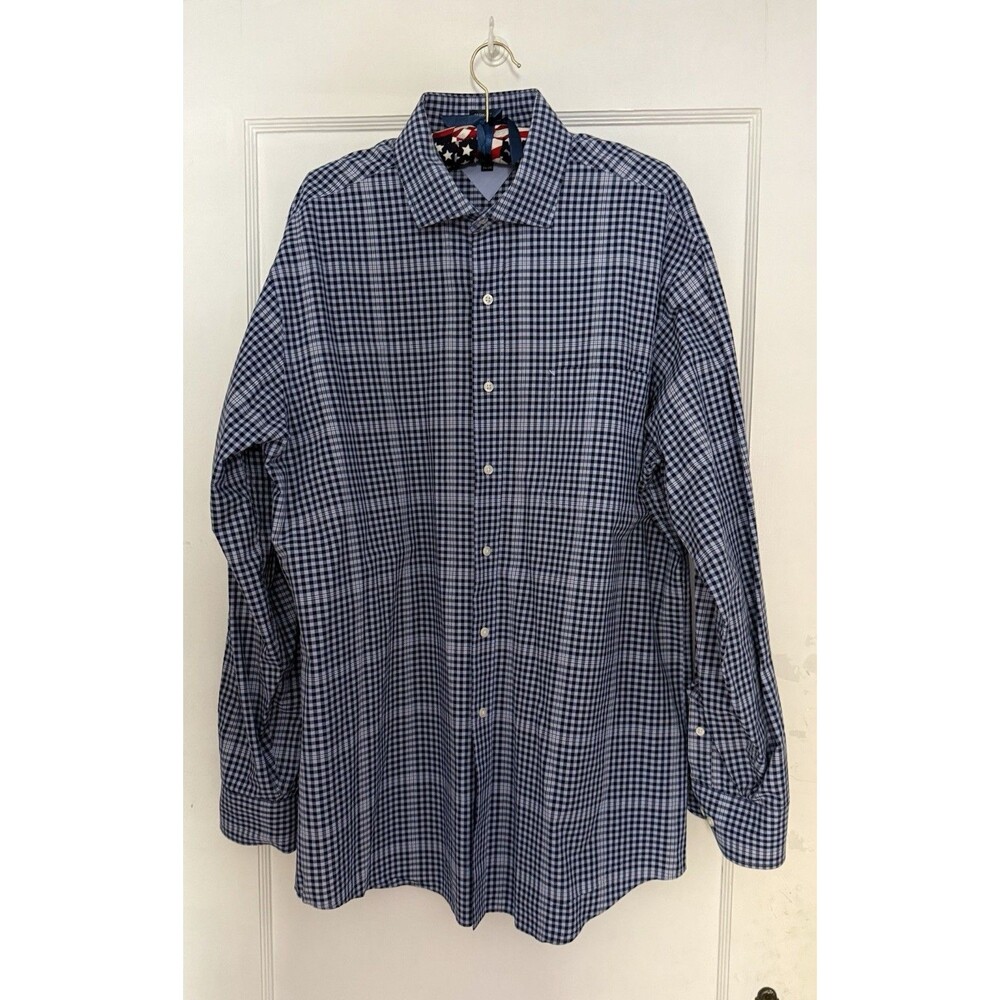 Tommy Hilfiger Men's Button-Down Shirt Large Neck 16 1/2 34-35 office preppy